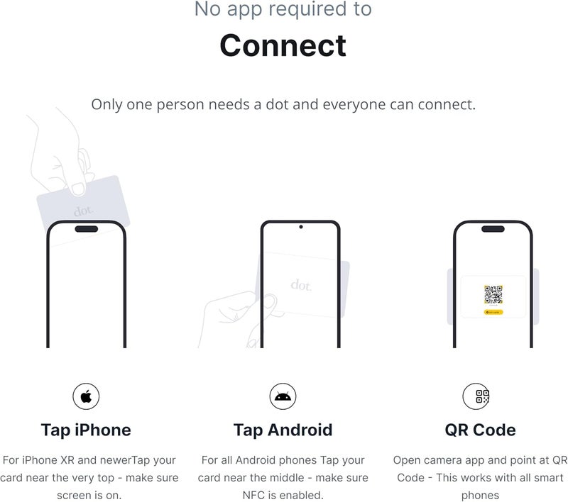 Dot . Card Metal - Digital Business Card - Tap Compatible with iPhone & Android (White) - Image 5